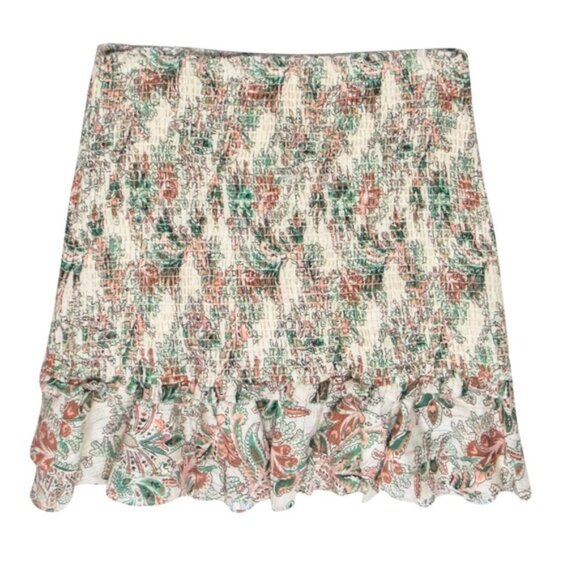 NWT VERONICA BEARD Multi Melodie Smocked Mini Skirt Stone Floral Size 6‎ - Picture 4 of 15